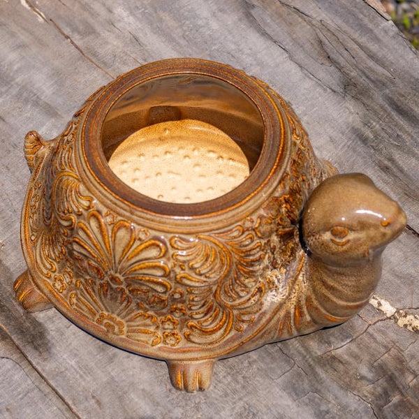 18.5" Hand Painted Ceramic Turtle Planter Pot "Maldives"
