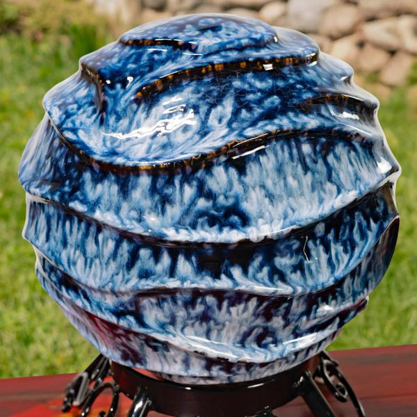 Set of 3 Assorted Porcelain Gazing Globes with Metal Stands