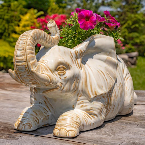 Hand Painted Ceramic Planters in Animal Designs