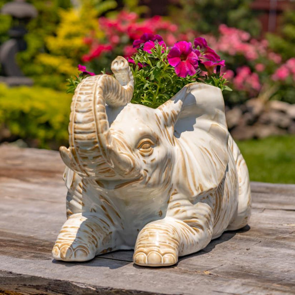 Hand Painted Ceramic Planters in Animal Designs