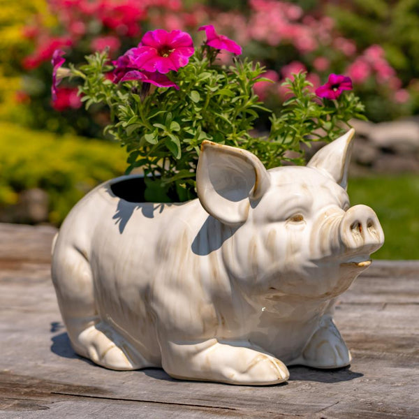 Hand Painted Ceramic Planters in Animal Designs