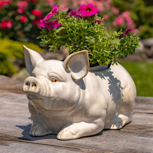 Hand Painted Ceramic Planters in Animal Designs