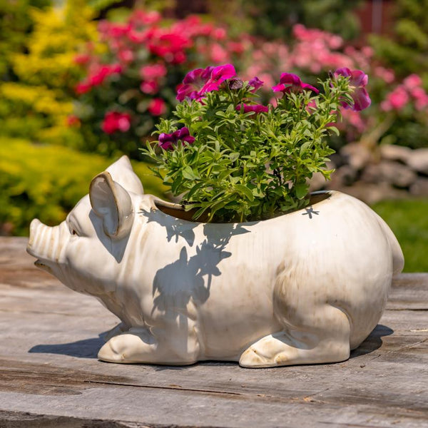 Hand Painted Ceramic Planters in Animal Designs
