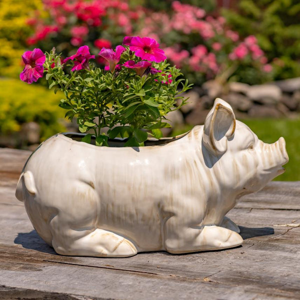 Hand Painted Ceramic Planters in Animal Designs