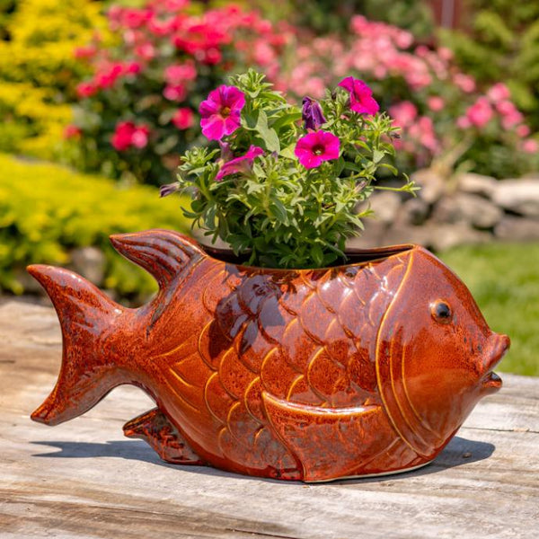 Hand Painted Ceramic Planters in Animal Designs