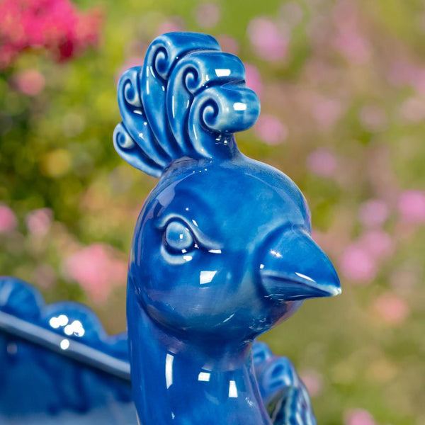 Hand Painted Ceramic Peacock Bird Planter Pot "Koni"