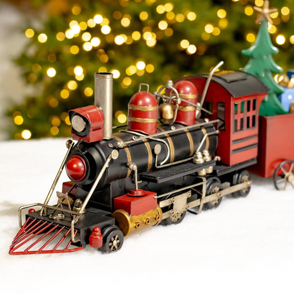 26" Long Christmas Locomotive Train Decoration with Cart & Gifts