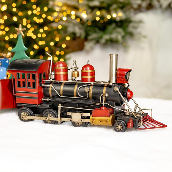 26" Long Christmas Locomotive Train Decoration with Cart & Gifts