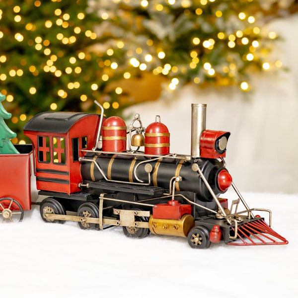 26" Long Christmas Locomotive Train Decoration with Cart & Gifts