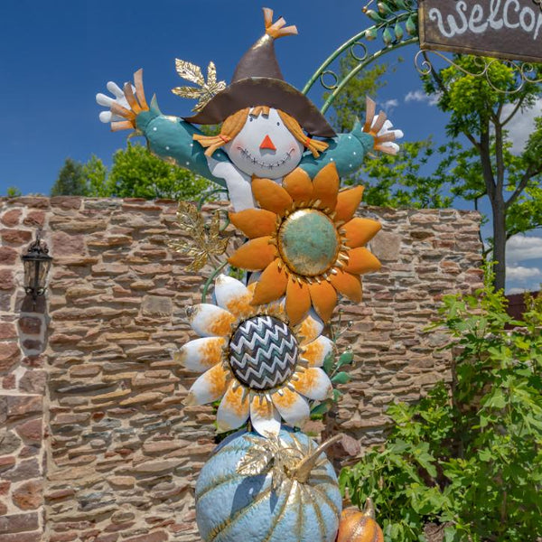 Large Thanksgiving Harvest Arch with Scarecrow, Sunflower, & Pumpkin Pillars
