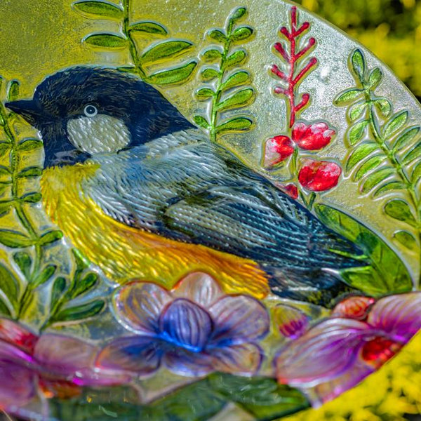 18" Glass Bowl Birdbaths With Metal Stand