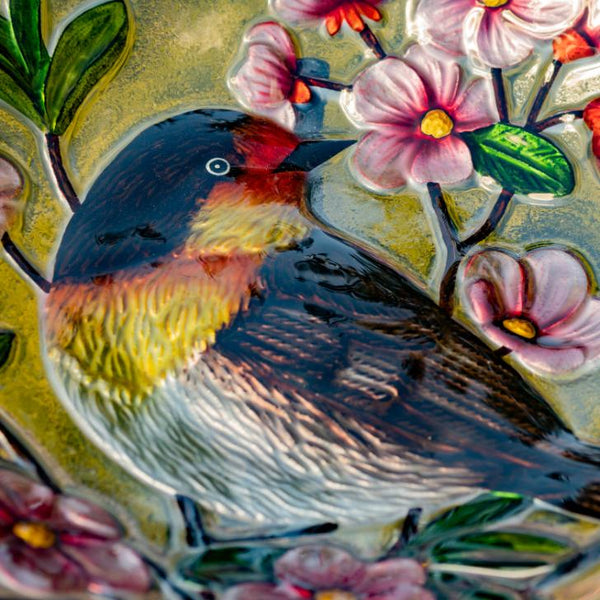 18" Glass Bowl Birdbaths With Metal Stand