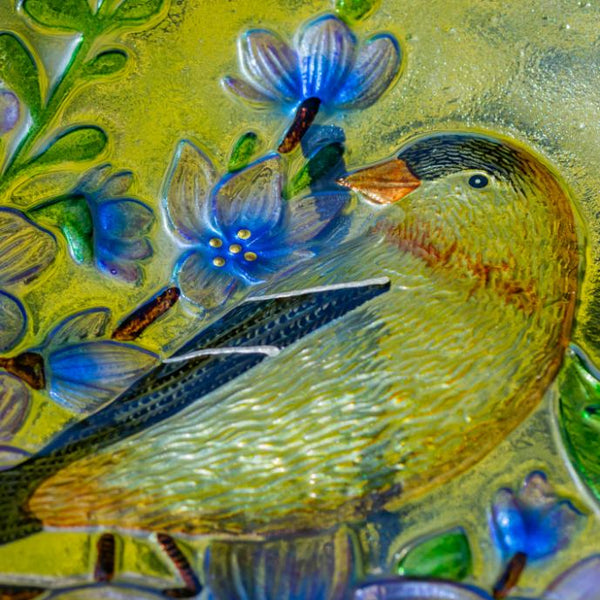 18" Glass Bowl Birdbaths With Metal Stand