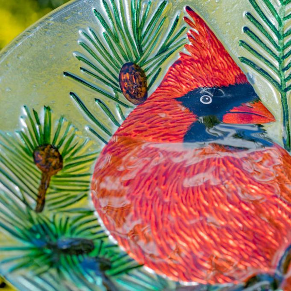 18" Glass Bowl Birdbaths With Metal Stand