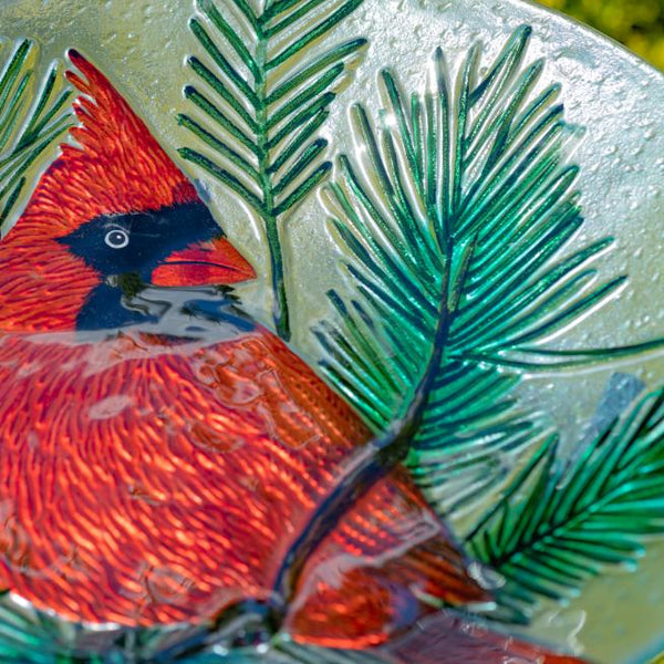18" Glass Bowl Birdbaths With Metal Stand