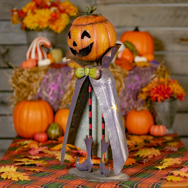 Big Head Pumpkin Figurine with Candy Dispenser Jar "Jack" 27" Tall