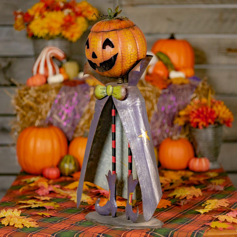 Big Head Pumpkin Figurine with Candy Dispenser Jar "Jack" 27" Tall