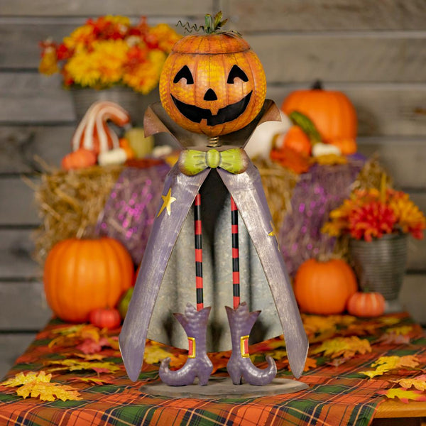 Big Head Pumpkin Figurine with Candy Dispenser Jar "Jack" 27" Tall