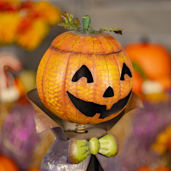 Big Head Pumpkin Figurine with Candy Dispenser Jar "Jack" 27" Tall