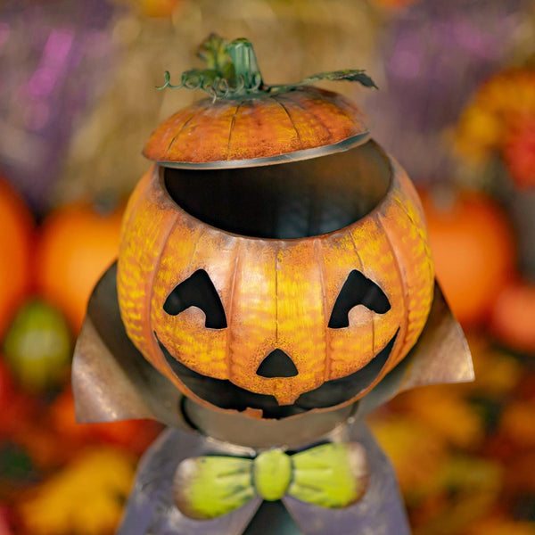 Big Head Pumpkin Figurine with Candy Dispenser Jar "Jack" 27" Tall