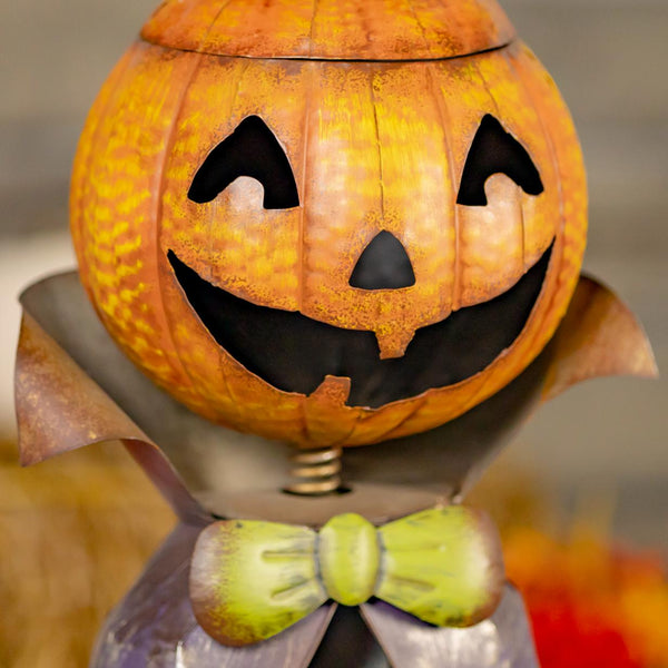 Big Head Pumpkin Figurine with Candy Dispenser Jar "Jack" 27" Tall