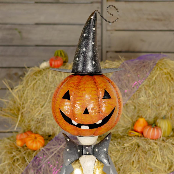 Jack-O-Lantern Gentleman Basket of Spiders Unique Decoration 56.5" Tall
