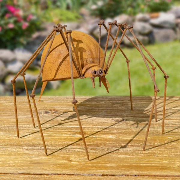 Set of 3 Metal Arachnid Spider Garden Figurines "Whisper, Webster, & Weaver"