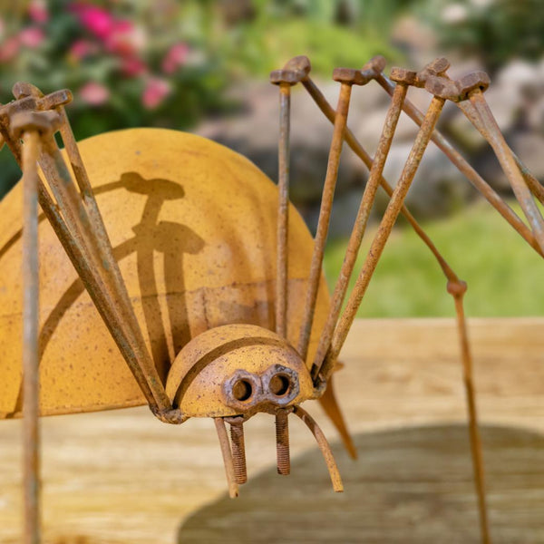 Set of 3 Metal Arachnid Spider Garden Figurines "Whisper, Webster, & Weaver"