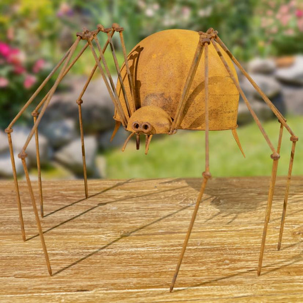 Set of 3 Metal Arachnid Spider Garden Figurines "Whisper, Webster, & Weaver"