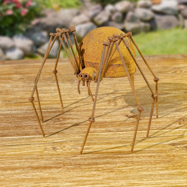 Set of 3 Metal Arachnid Spider Garden Figurines "Whisper, Webster, & Weaver"
