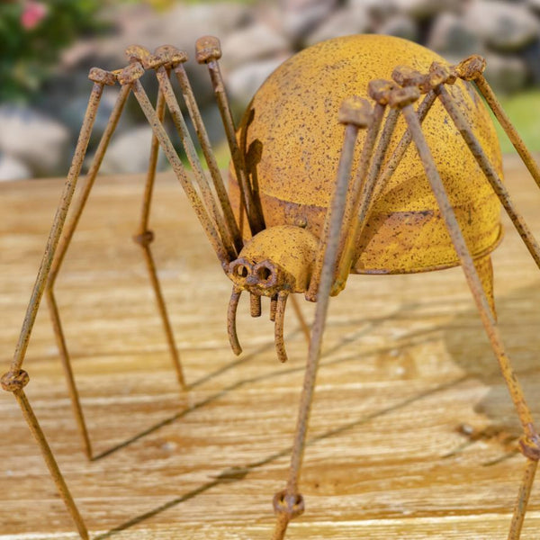Set of 3 Metal Arachnid Spider Garden Figurines "Whisper, Webster, & Weaver"