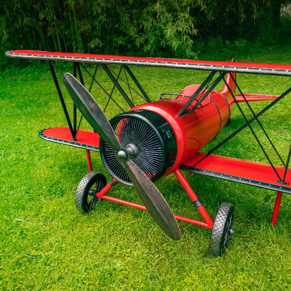 10ft. Long Metal Decorative Bi-Plane Decoration with Seating