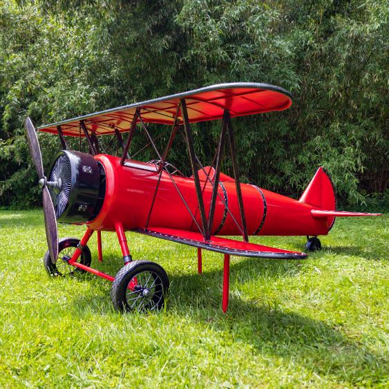 10ft. Long Metal Decorative Bi-Plane Decoration with Seating