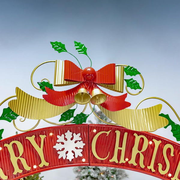 Large Entry "Merry Christmas" Archway with Santa's Elves 10.75ft. Tall