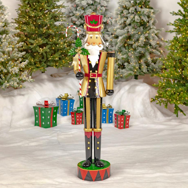 65" Tall Standing Iron Nutcracker Figurines Christmas Holiday Decor