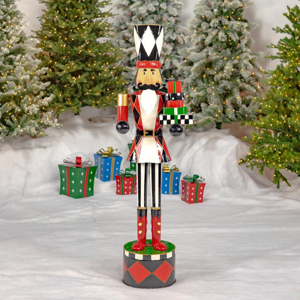 65" Tall Standing Iron Nutcracker Figurines Christmas Holiday Decor