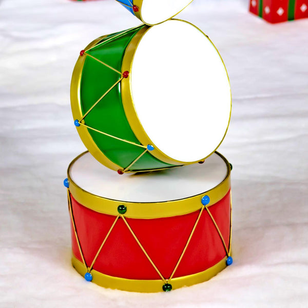 Christmas Drum Decorative Display Tower "Aaron" 43.15" Tall lron Metal