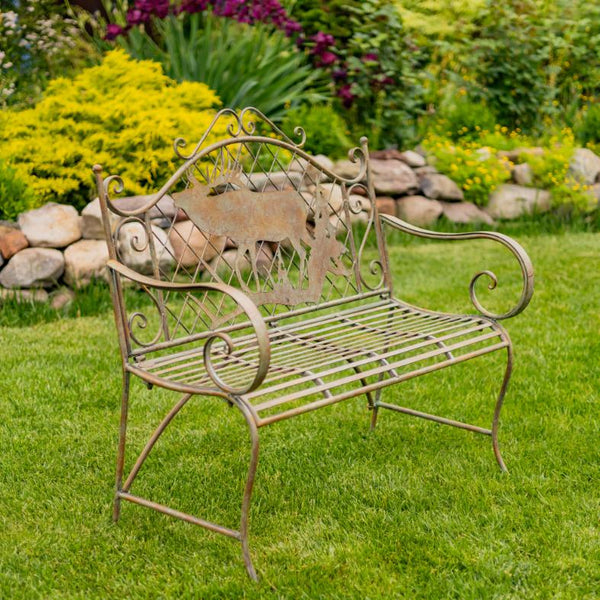 Classic Iron Benches with Animal Silhouette Shapes
