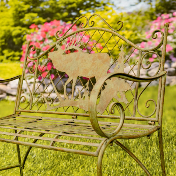 Classic Iron Benches with Animal Silhouette Shapes