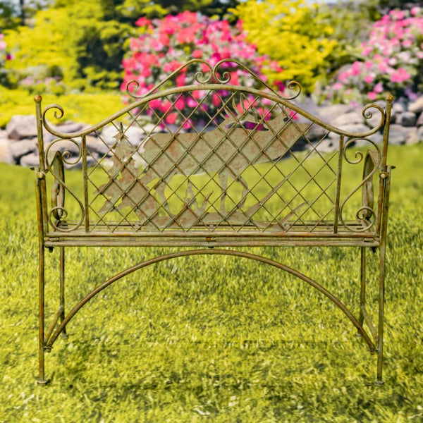 Classic Iron Benches with Animal Silhouette Shapes