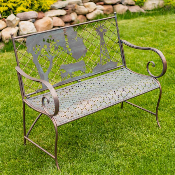 Classic Iron Benches with Animal Silhouette Shapes
