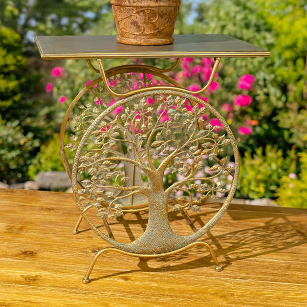 Set of 2 "Tree of Life" Assorted Rectangular Plant Stands