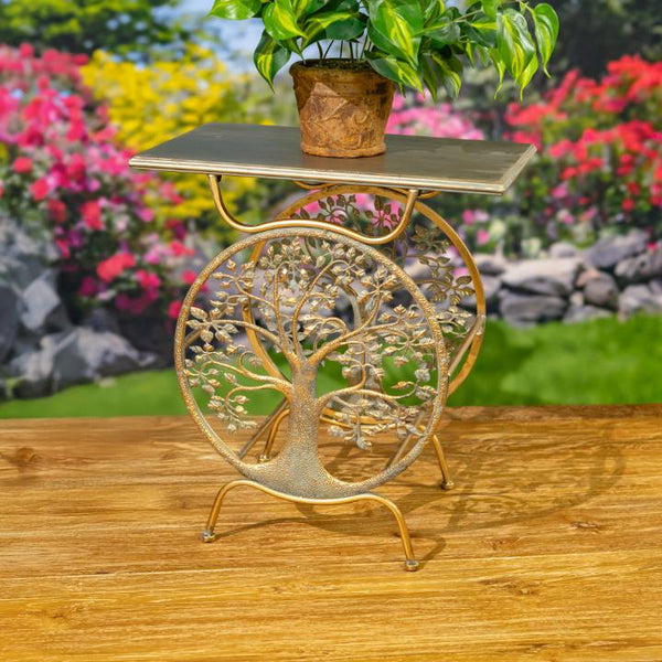 Set of 2 "Tree of Life" Assorted Rectangular Plant Stands