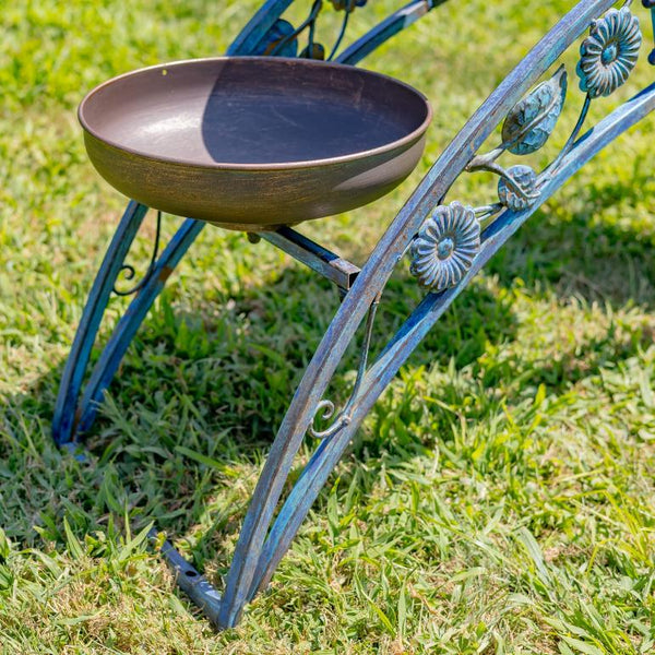 Bridge-Like Iron Plant Stand Arches with Five Planters 5ft. Long
