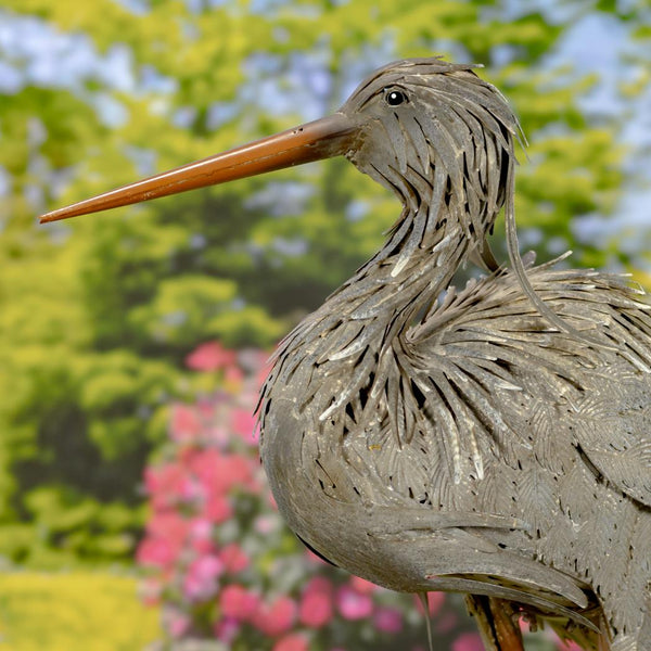 Set of 2 Great Blue Heron Big Bird Metal Outdoor Figurines