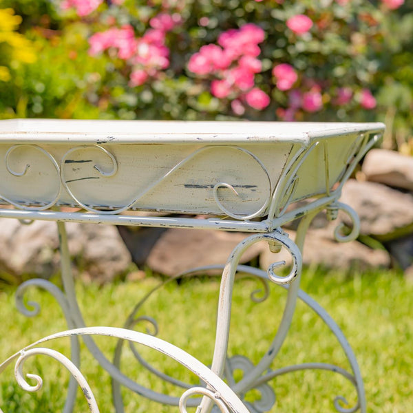 Metal Garden-Flower Cart with Handle & Wheels "London 1820"