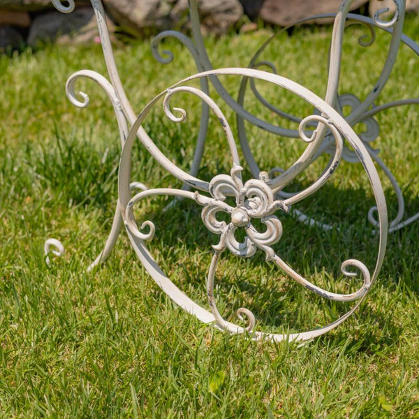 Metal Garden-Flower Cart with Handle & Wheels "London 1820"