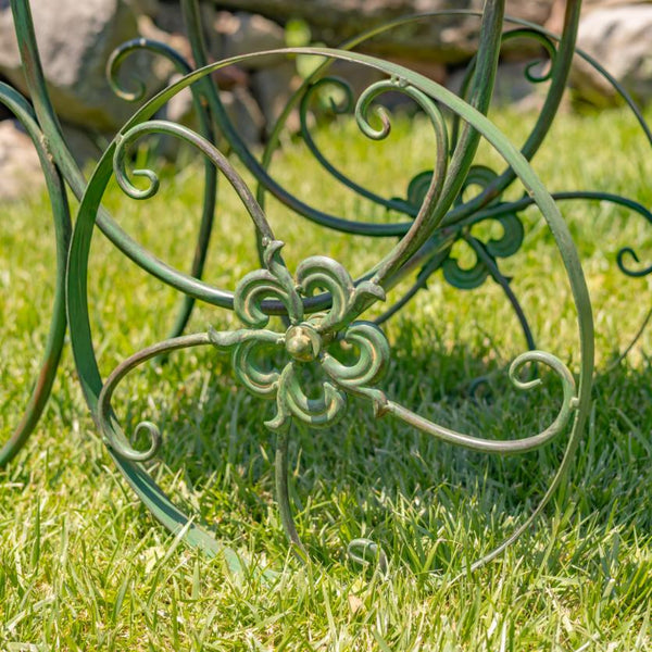 Metal Garden-Flower Cart with Handle & Wheels "London 1820"