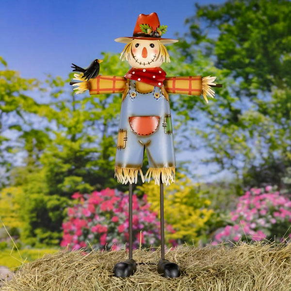 Set of 2 Iron Scarecrow Figurines "Mr. & Mrs. Scarecrow"