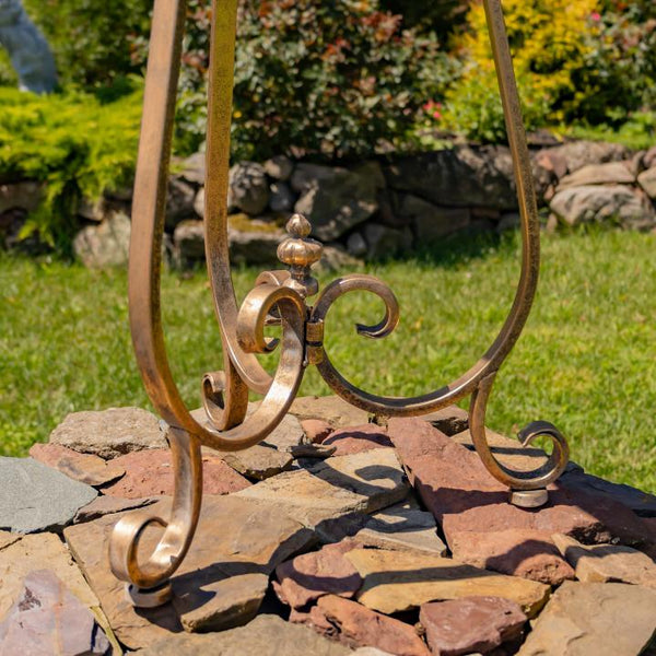 Gold Birdbath-Feeder with TriStand 31.3" Tall